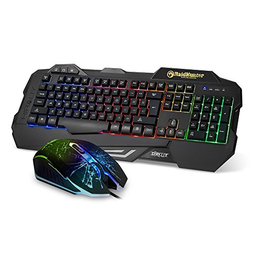 HIRALI ® X-31 LED Rainbow gaming keyboard and mouse (Black)