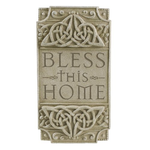 Grasslands Road Celebrating Heritage Celtic Plaque with Stand, Bless This Home, 8 by 4-1/4-Inch