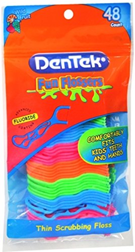 Dentek Fun Flossers Kids Wild Fruit 48 Count (2 Pack)