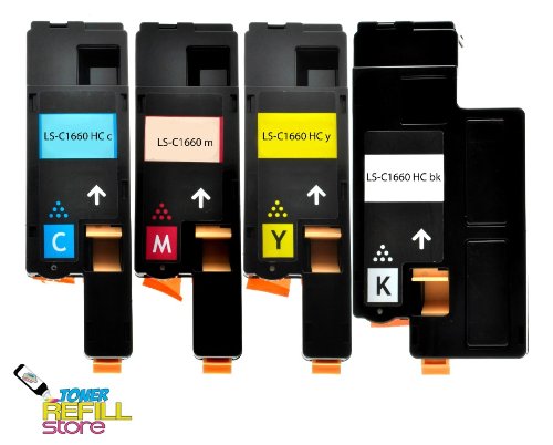 Compatible 4PK Dell 332-0339 332-0400 332-0401 332-0402 Toner Cartridges to Replace Dell C1660w C1660 C1660cnw