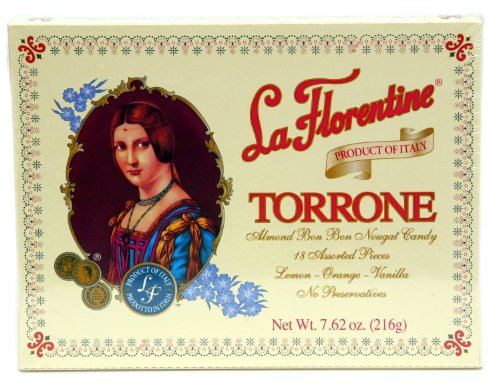 (Pack of 5) La Florentine Torrone Italian Soft Almond Nougat Candy - 18 pc Assortment Box