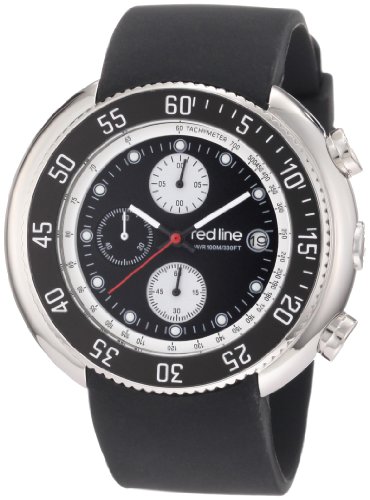 red line Men's RL-50038-01 Driver Chronograph Black Dial Black Silicone Watch