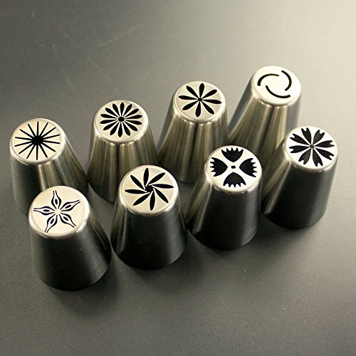 TANGCHU Russian Piping Tips Stainless Steel Large Size Icing Syringe Set DIY Coupler Nozzle