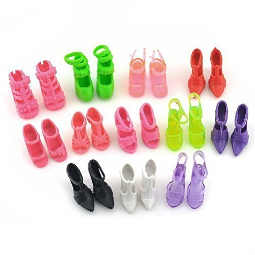 10 Pairs of Doll Shoes Fit Barbie Dolls Style and Color May Vary