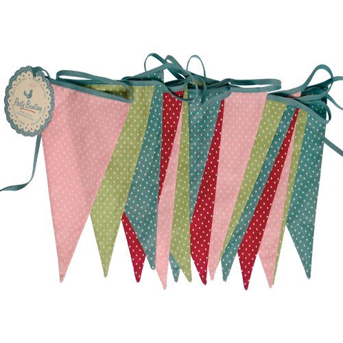 Multi Coloured Spotty Washable Cotton Bunting 8 Metres 15 Pennants