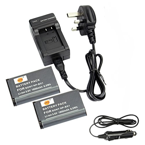 DSTE® 2x NP-BX1 Rechargeable Li-ion Battery + DC134U Travel and Car Charger Adapter for Sony Cyber-shot HDR-CX240 HDR-CX240E DSC-RX1 DSC-RX10 II DSC-RX1B DSC-RX1R DSC-RX1R/B DSC-RX100 DSC-RX100 II DSC-RX100 III DSC-RX100 IV DSC-RX100/B DSC-RX100M2 DSC-RX100M2/B DSC-RX100M3 DSC-HX300 DSC-H400 DSC-HX400 DSC-HX50 DSC-HX50V/B DSC-HX50VB DSC-HX60 DSC-HX60V DSC-WX300 DSC-WX300/B DSC-WX300/L DSC-WX300/R DSC-WX300/T DSC-WX300/W DSC-WX350 HDR-MV1 HDR-AS15 HDR-AS15B HDR-AS15S HDR-AS100V HDR-AS100VR HDR-AS20 HDR-AS30V HDR-AS10 HDR-GW66 HDR-GW66V HDR-GW66VE HDR-GWP88 HDR-GWP88V HDR-GWP88VB HDR-GWP88VE HDR-PJ240E HDR-PJ275 Camera as NP-BX1/M8