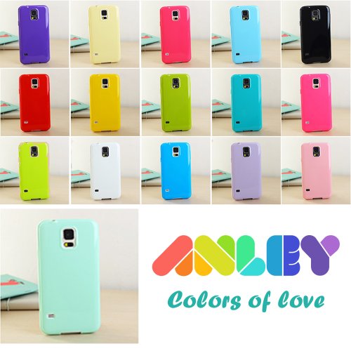 Galaxy S5 Jelly Case, ANLEY Candy Fusion Series - [1.5mm Slim Fit] [Shock Absorption] Classic Jelly Silicone Case Soft Cover for Samsung Galaxy S5 + Free Ultra Clear Screen Protector Film