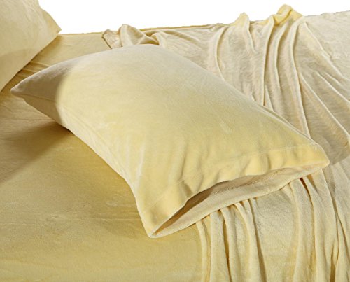 Cozy Fleece Inc. Super Soft Plush Sheet Sets, Twin, Yellow