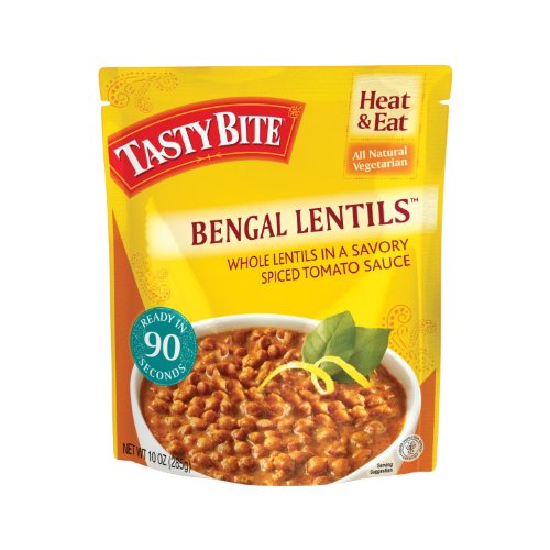 Tasty Bite Bengal Lentils Entree, Heat & Eat, 10-Ounce Boxes (Pack of 12)