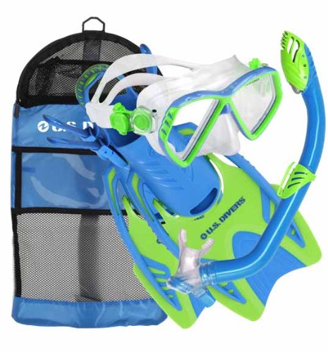 U.S. Divers Junior Regal Mask, Trigger Fins and Laguna Snorkel Combo Set