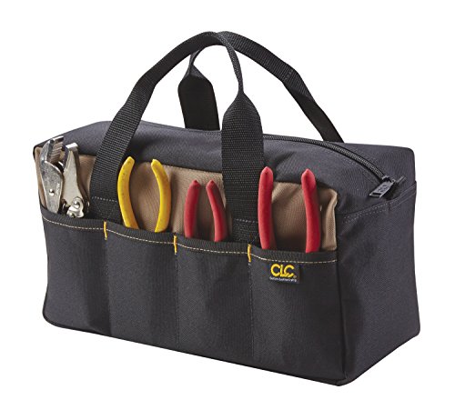 Custom Leathercraft 1116 14-Inch Standard Tool Tote Bag, 8 Outside Pockets