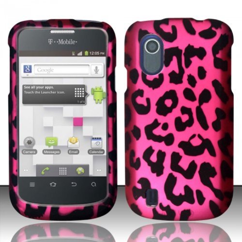 For ZTE Concord V768 (T-Mobile) Rubberized Design Cover Case - Pink Leopard