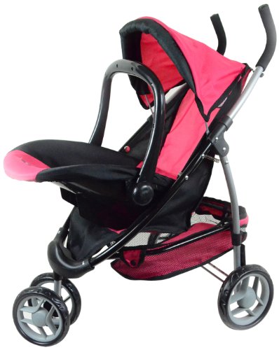 2-1 Doll Stroller with Car Seat for Ages 3+