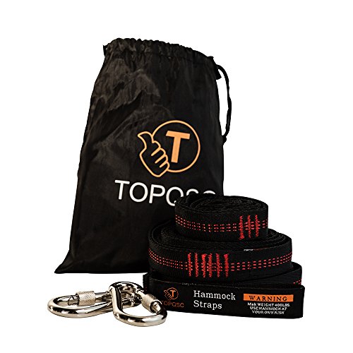 TOPQSC Hammock Straps For Tree (Set of 2) For Campers & Outfitters, Long, Ultralight, Adjustable, Heavy Duty, For All Camping Hammocks