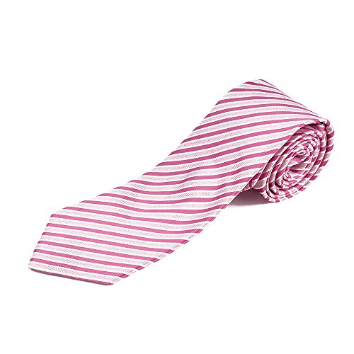 UXZCE Men JU25 Casual Sripe Necktie Pink
