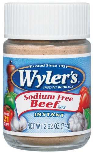 Wyler's Instant Bouillon, Sodium Free Beef, 2.62-Ounce Jars (Pack of 12)
