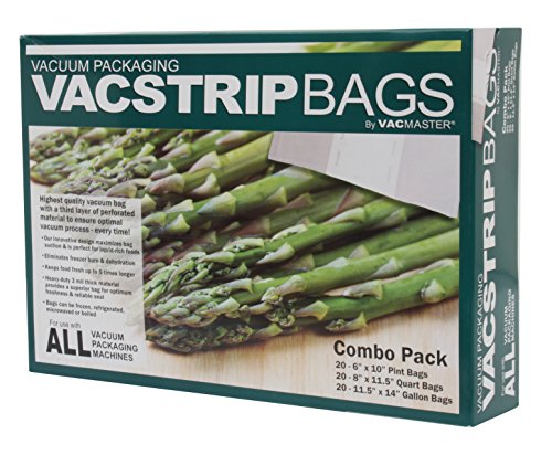 VacMaster VacStrip Vacuum Packaging Bag Combo Pack, 60 Count