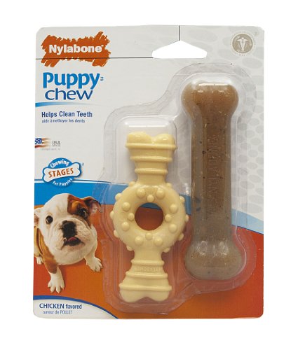 Nylabone Puppy Ring and Bone Petite (Twin Pack)