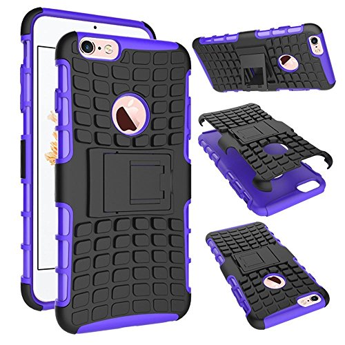 5.5 Inch Hard and Soft Plastic Armor Cover Case with Kickstand Support for Iphone 6s Plus and Iphone 6 Plus (Armorbox Purple)