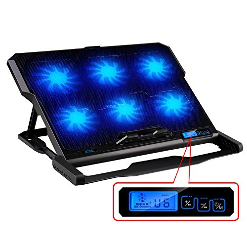 TopMate Laptop Cooler, Super Quiet 6 Fans Laptop Fan and Stand Notebook Computer Fan Base Plate Pad CPU Coolers Radiators Cooling Rack for Macbook