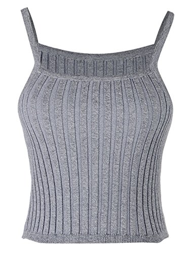 Anna-Kaci Thick Cable Rib Knit 90s Inspired Tank Top (Crop Waist Style)