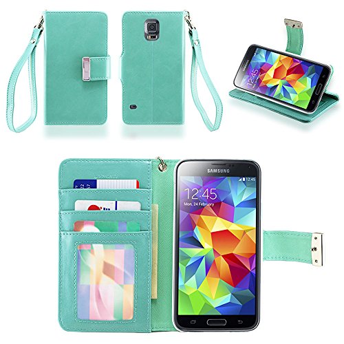 IZENGATE Samsung Galaxy S5 Executive Premium PU Leather Wallet Flip Case Cover Folio Stand