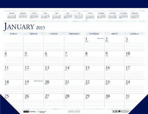 House of Doolittle 1506 Two-Color Monthly Desk Pad Calendar, 18-1/2 x 13, 2015