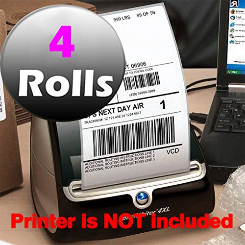 MFLABEL 4 Rolls Dymo 1744907 Shipping Labels Compatible LabelWriter 4XL of 220 Postage Labels (BPA free)