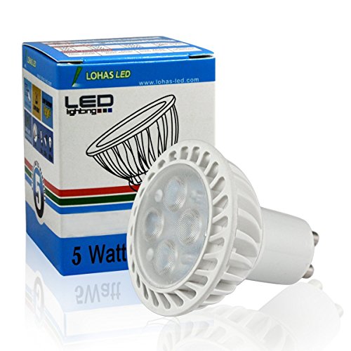 5W Gu10 Soft White 3000K LOHAS® LED Bulbs,50W Incandescent Equivalent Energy Saving LED Spotlight Bulb,60 degree Beam Angle Recessed Lighting,Track Lighting(2 Pack)