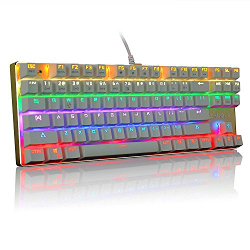 Hcman Teamwolf Zhuque Pure Alloy Panel Mechanical Gaming Keyboard [ Customize Switches ] Mechanical Keyboard, Mix Color Led Backlit, 7 Light Modes Office Keyboard