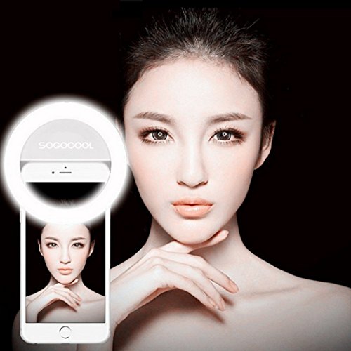 36 LED Light Ring Supplementary Selfie Lighting Night or Darkness Selfie Enhancing for Photography with iPhones and Android Smart Phones