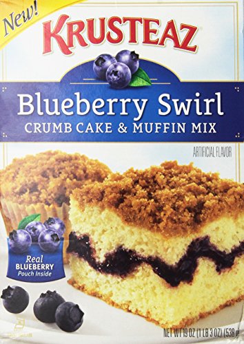 Krusteaz, Blueberry Swirl Crumb Cake & Muffin Mix, 19oz Box (Pack of 3)