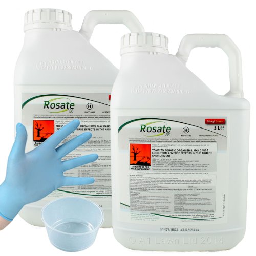 10 Ltrs ROSATE 36 CONCENTRATE (+ FREE 120ml GALLIPOT & GLOVES) - (dilutes to make 333 Ltrs) - VERY STRONG GLYPHOSATE WEED KILLER - KILLS THE WEEDS AND ROOTS