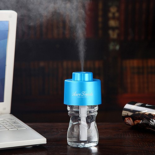 AuroTrends® Portable Bottle Cap Air Humidifier Oil Diffuser with 260ml Bottle?blue?