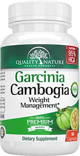 95% HCA, Pure Garcinia Cambogia Extract (Highest Potency) 90 Veggie Capsules: Natural Weight Loss Supplement - Carb Blocker & Appetite Suppressant, offered by Quality Nature