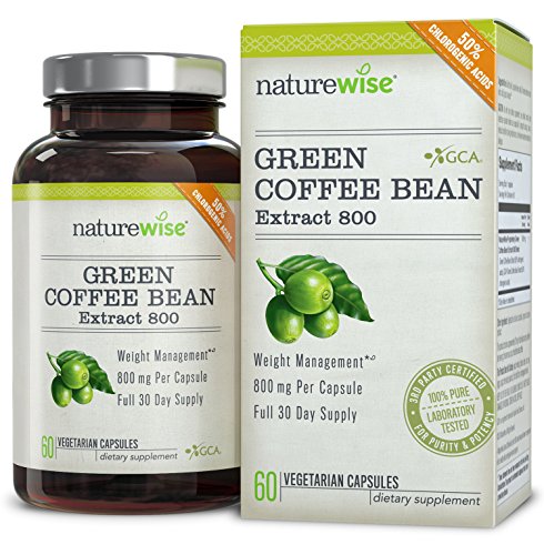 NatureWise Green Coffee Bean Extract 800 with GCA Natural Weight Loss Supplement Capsules, 60 Count