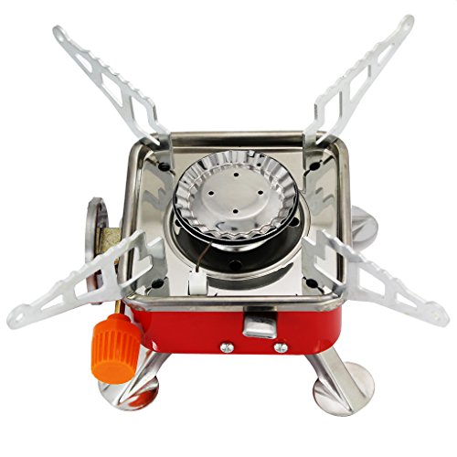 Tcamp Portable Card Type Camp Stove Collapsible Outdoor Backpacking Gas Camping Hiking Stove Burner Hiker Stove