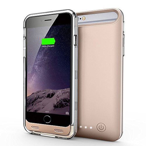 PowerLead 4000mAh iPhone 6 Plus/6s Plus Battery Charger Case Backup Battery Charger Case, Rechargeable & Portable Extended Battery Life Backup Power Bank(Gold)