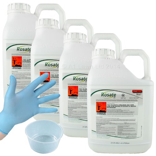 20 Ltrs ROSATE 36 CONCENTRATE (+ FREE 120ml GALLIPOT & GLOVES) - (dilutes to make 666 Ltrs) - VERY STRONG GLYPHOSATE WEED KILLER - KILLS THE WEEDS AND ROOTS