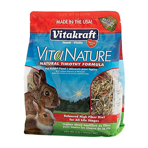 Vitakraft VitaNature Pet Rabbit Food - Natural Timothy Formula, 3 lb.