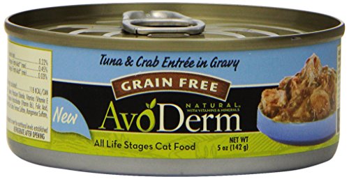 AvoDerm Natural Entree Tuna and Crab in Gravy for Cats, 5-Ounce Cans, Case of 24