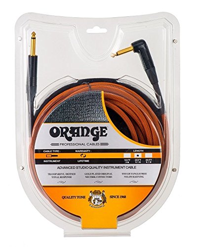 Orange Professional Cable - 10', Orange, Rt. Angle