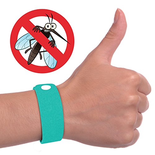 6 Pack Mosquito Repellent Bracelet - Micorfiber No Plastic DEET Free Adjustable Waterproof Wristband For Kids, Men and Women Repells Mosquitoes, Flies, Bed Bugs and More