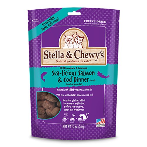 Stella & Chewy's Freeze-Dried Raw Sea-Licous Salmon & Cod Dinner for Cats, 12 oz.