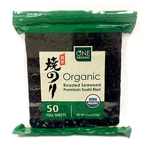 Organic Sushi Nori Premium Roasted Organic Seaweed - 50 Sheets (4.5 oz)