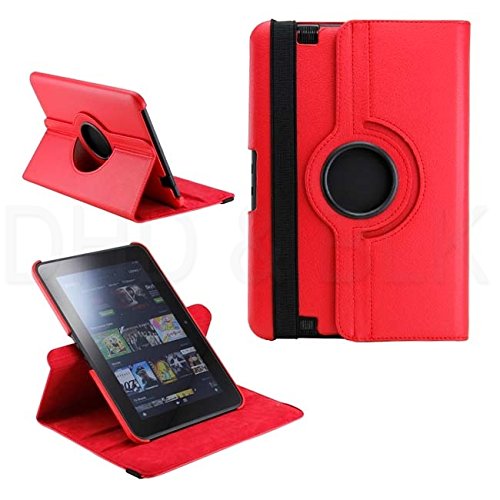 ELEGANI 8.9 Kindle Fire HDX 360 Degree Rotating Stand Case Cover with Auto Sleep / Wake Feature for 8.9 Kindle Fire hdx , RED