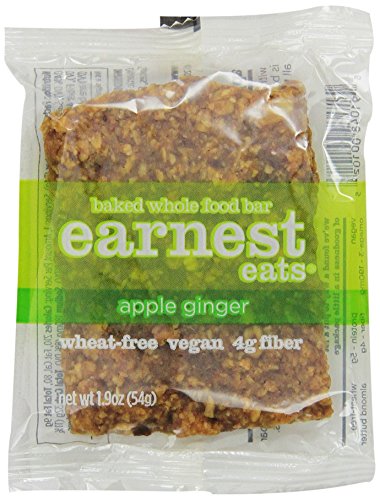 Earnest Eats 100% All-Natural Wheat-Free & Vegan Chewy Baked Energy Bars with Whole Nuts, Fruits, Seeds and Grains  - Apple Ginger,  1.9 Oz. Bars (Pack of 12),