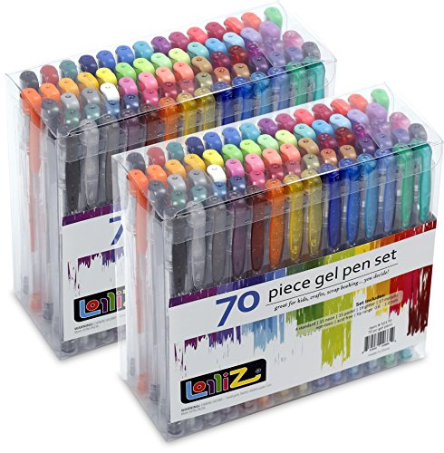 LolliZ Gel Pens 70 Pen Tray Set - Set of 2
