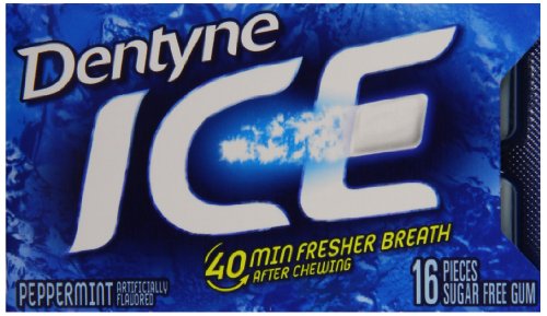 Dentyne Ice Sugar Free Gum, Peppermint, 16 Count (Pack of 3)