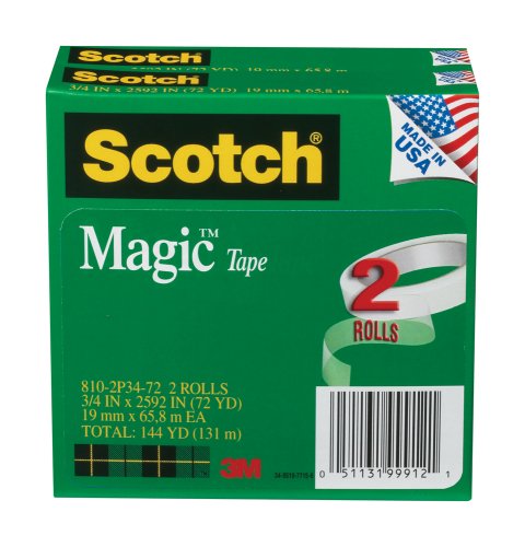 Scotch Magic Tape, 3/4 x 2592 Inches, 2-Pack  (810-2P34-72)